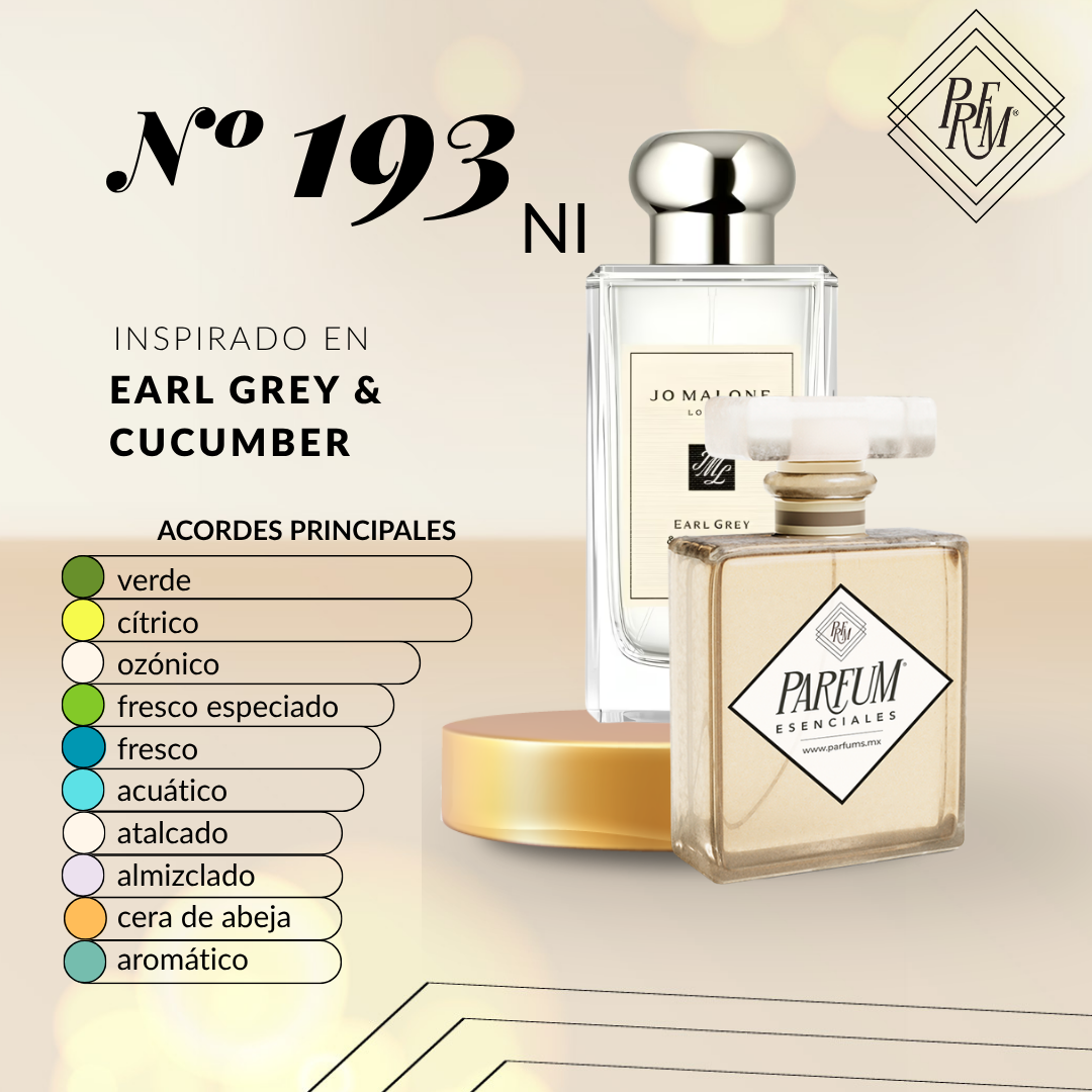 193NI- inspirado en Earl Grey & Cucumber UNISEX