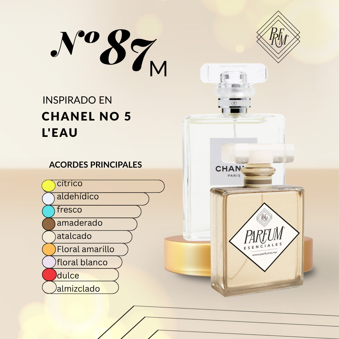 87M inspirado en MCHANEL-N°5-L'EAU